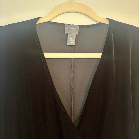 Travelers Collection by Chico’s Velvet Rosemary Wrap Dress in Black - Picture 5 of 10